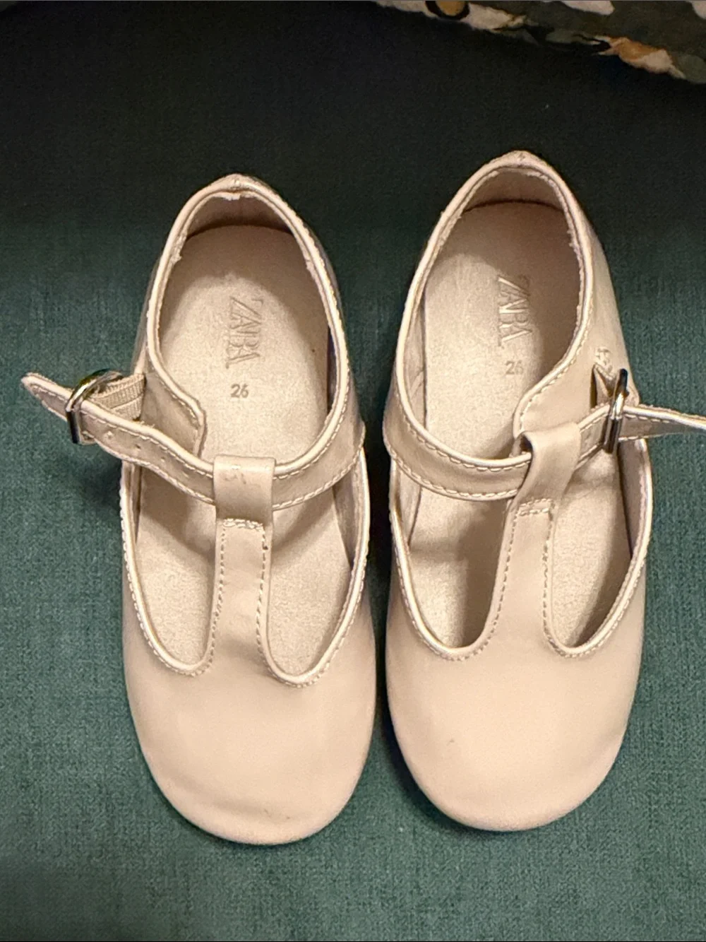 Zara Kids Cream T‑Strap Dress Shoes